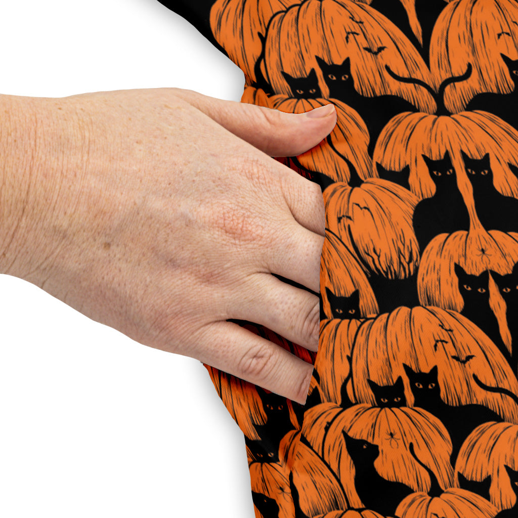 Pumpkin Cats Sleeveless Dress Pocket
