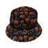 Pumpkin Field Black Cat Autumn Halloween Bucket Hat Gray Stitching