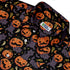 Pumpkin Field Black Cat Autumn Halloween Button Up Shirt Neck