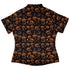 Pumpkin Field Black Cat Autumn Halloween Curvy Button Up Shirt womens back