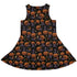 Pumpkin Field Black Cat Autumn Halloween Sleeveless Dress back