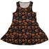 Pumpkin Field Black Cat Autumn Halloween Sleeveless Dress front