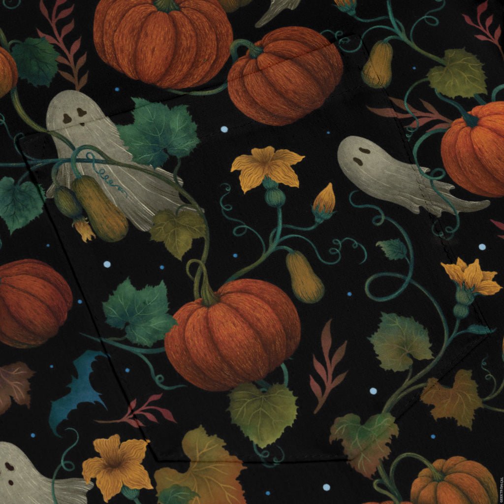 Pumpkin Ghosts Long Sleeve Button Up Shirt Geek Nerd 0925 adult sizing All Adult Button Up Shirts