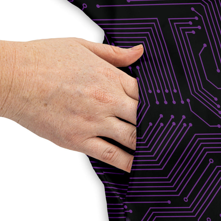 Purple Computer Circuit Board Dress
