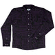 Purple Computer Circuit Board Long Sleeve Button Up Shirt Geek Nerd adult sizing computer print FLOW DESC WRITING