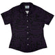 Purple Computer Circuit Board Curvy Button Up Shirt Geek Nerd computer print women