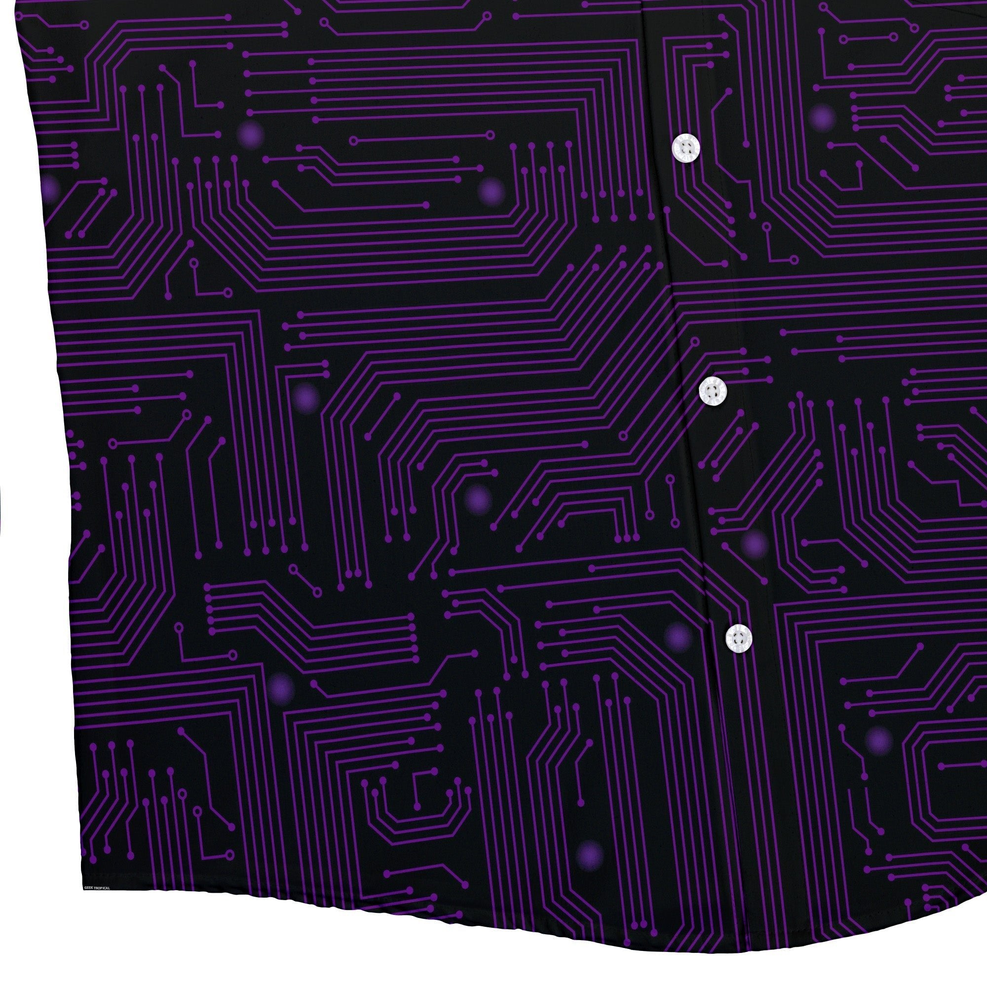 Purple Computer Circuit Board Button Up Shirt - adult sizing - computer print -