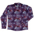 Purple Nebula Space Long Sleeve Button Up Shirt Geek Nerd adult sizing FLOW DESC WRITING outer space & astronaut print