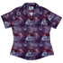 Purple Nebula Space Curvy Button Up Shirt Geek Nerd outer space & astronaut print women
