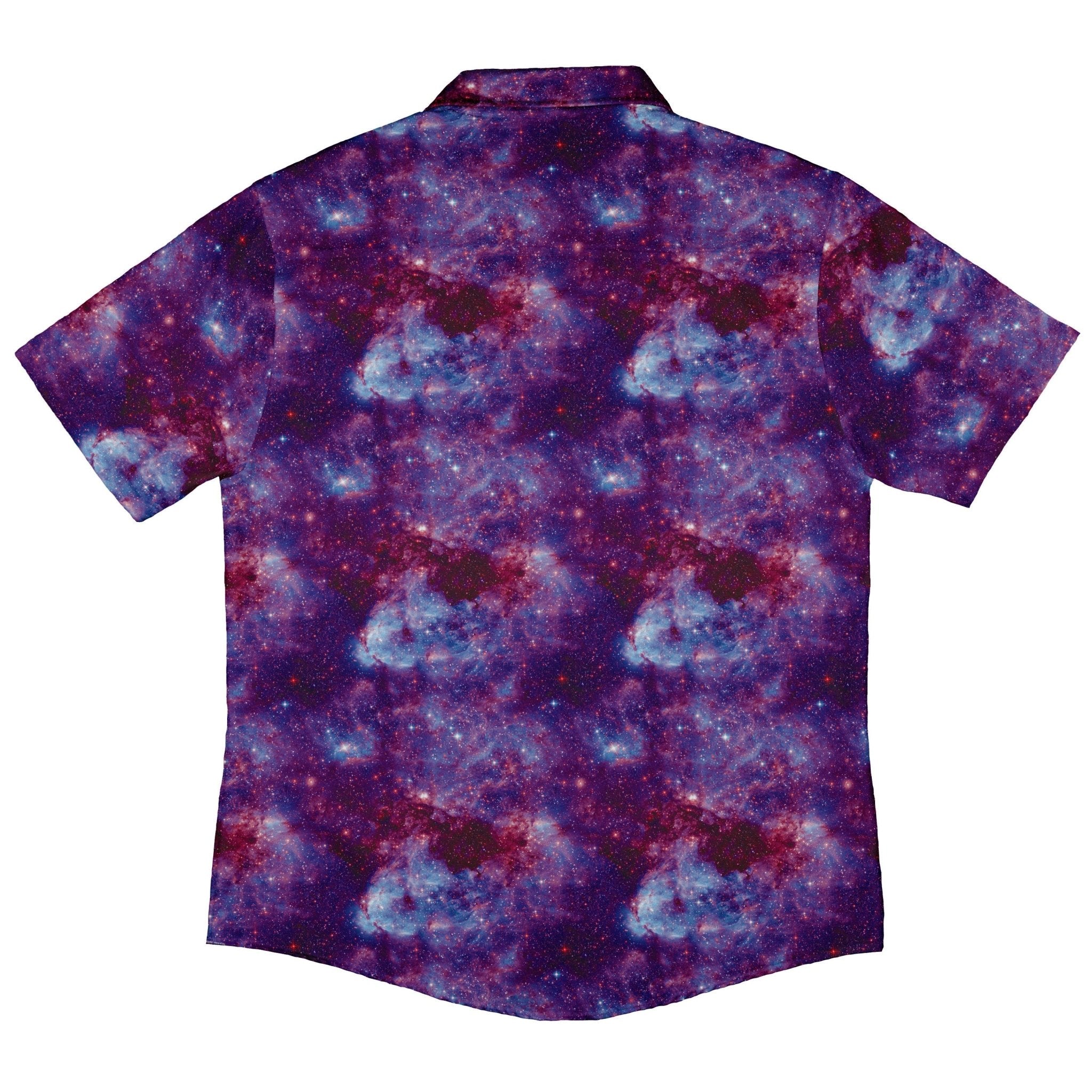 Purple Nebula Space Button Up Shirt - adult sizing - outer space & astronaut print -