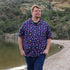 Pixel Art Arcade Video Game Purple Button Up Shirt Geek Nerd adult sizing video game arcade print