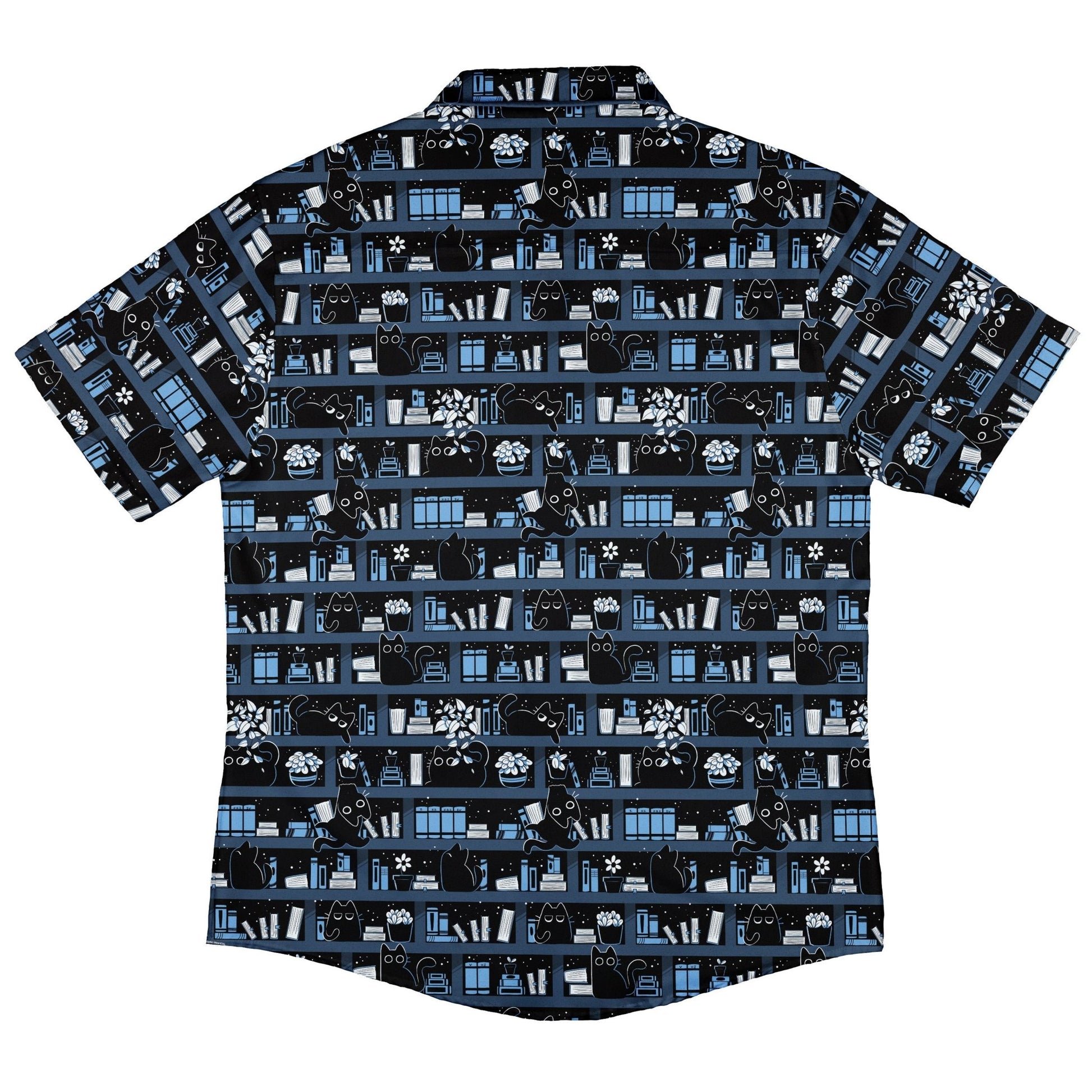 Purrrfect Library Button Up Shirt Geek Nerd 0925 adult sizing All Adult Button Up Shirts