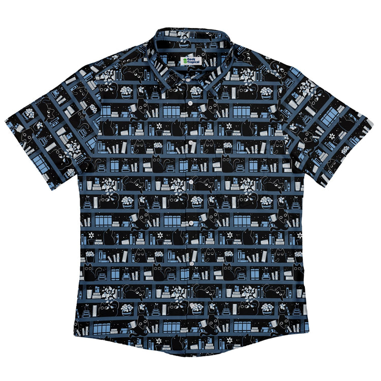 Purrrfect Library Button Up Shirt Geek Nerd 0925 adult sizing All Adult Button Up Shirts