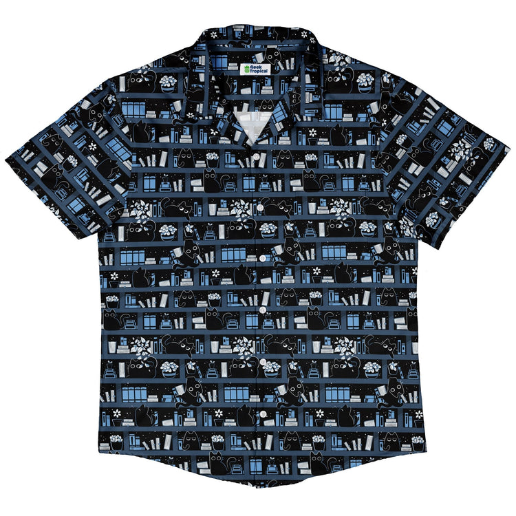 Purrrfect Library Button Up Shirt Geek Nerd 0925 adult sizing All Adult Button Up Shirts