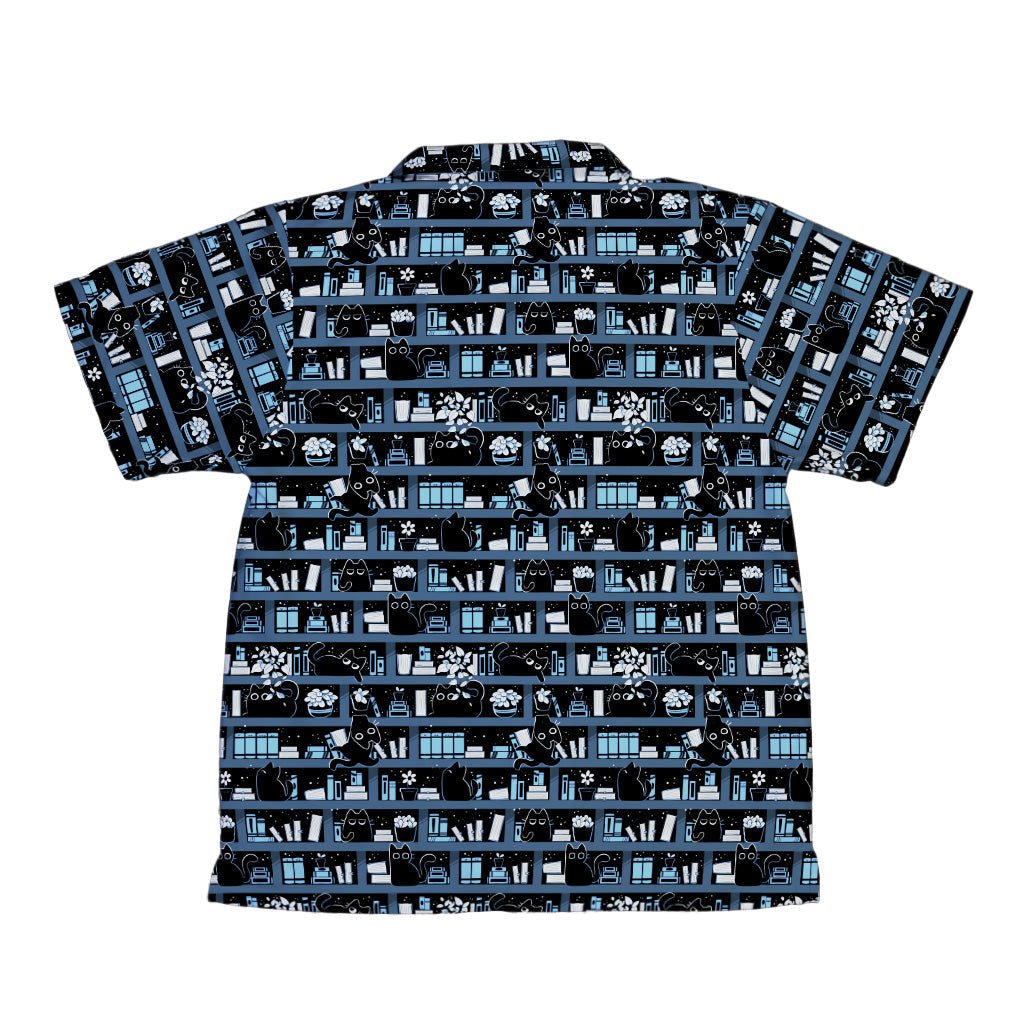 Purrrfect Library Youth Hawaiian Shirt Geek Nerd 0925 Animal Patterns Book Prints