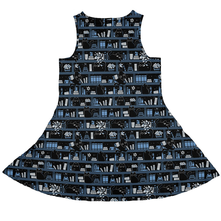 Purrrfect Library Dress Geek Nerd 0925 Animal Patterns Book Prints