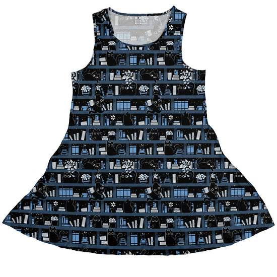 Purrrfect Library Dress Geek Nerd 0925 Animal Patterns Book Prints