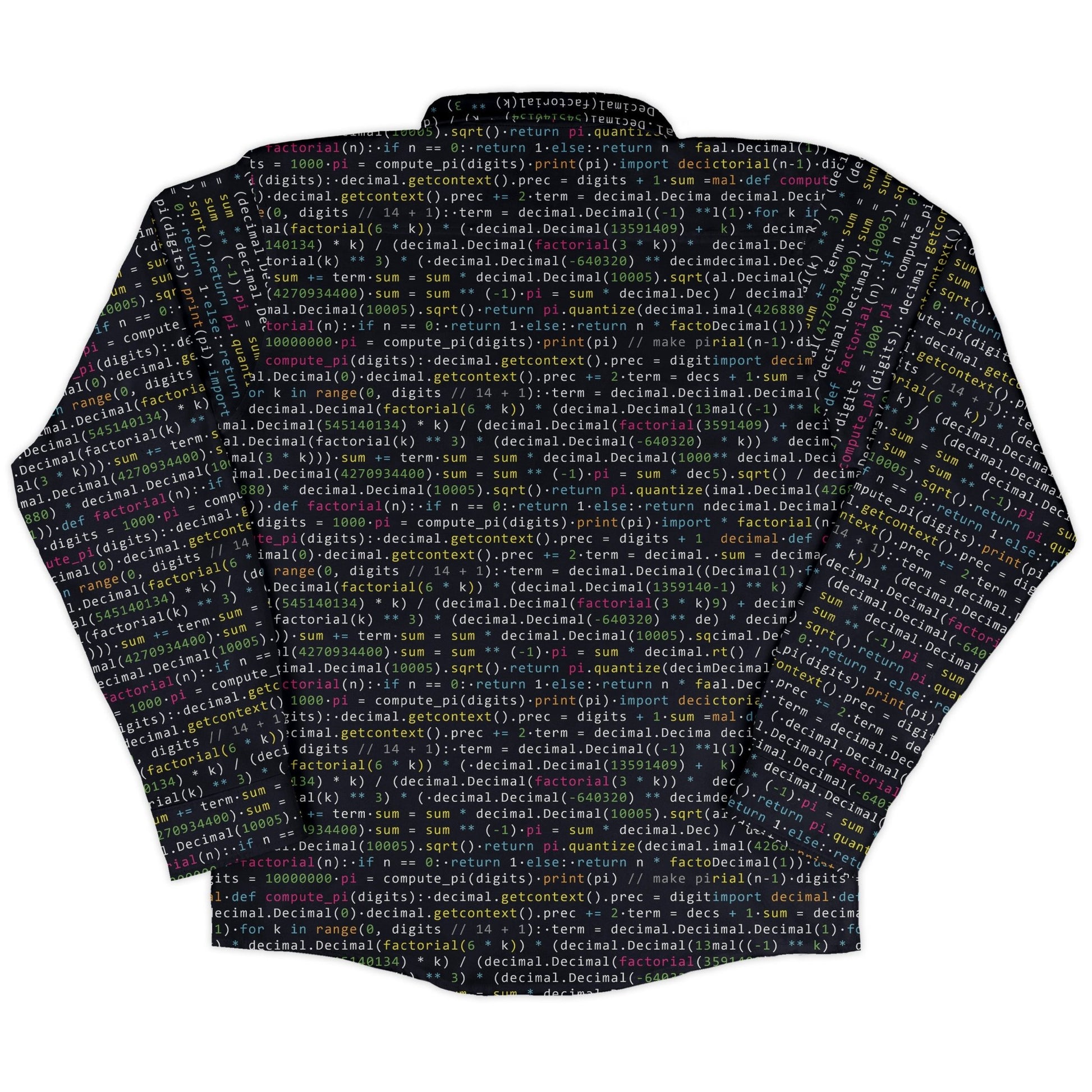 Python Pi Long Sleeve Button Up Shirt Geek Nerd adult sizing computer print FLOW DESC WRITING