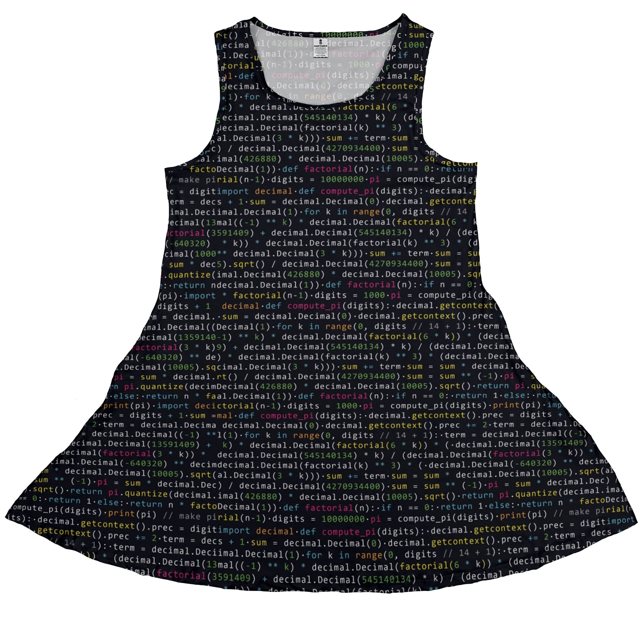 Python Pi Dress Geek Nerd computer print lx - C