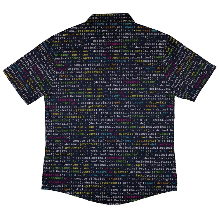 Python Pi Button Up Shirt - adult sizing - computer print -