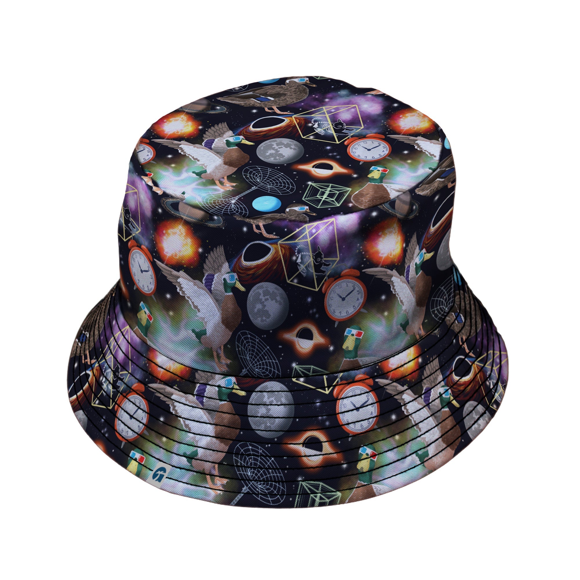 Quacktum Physics Bucket Hat Geek Nerd 0925 Animal Patterns Design by Julie Kitzes