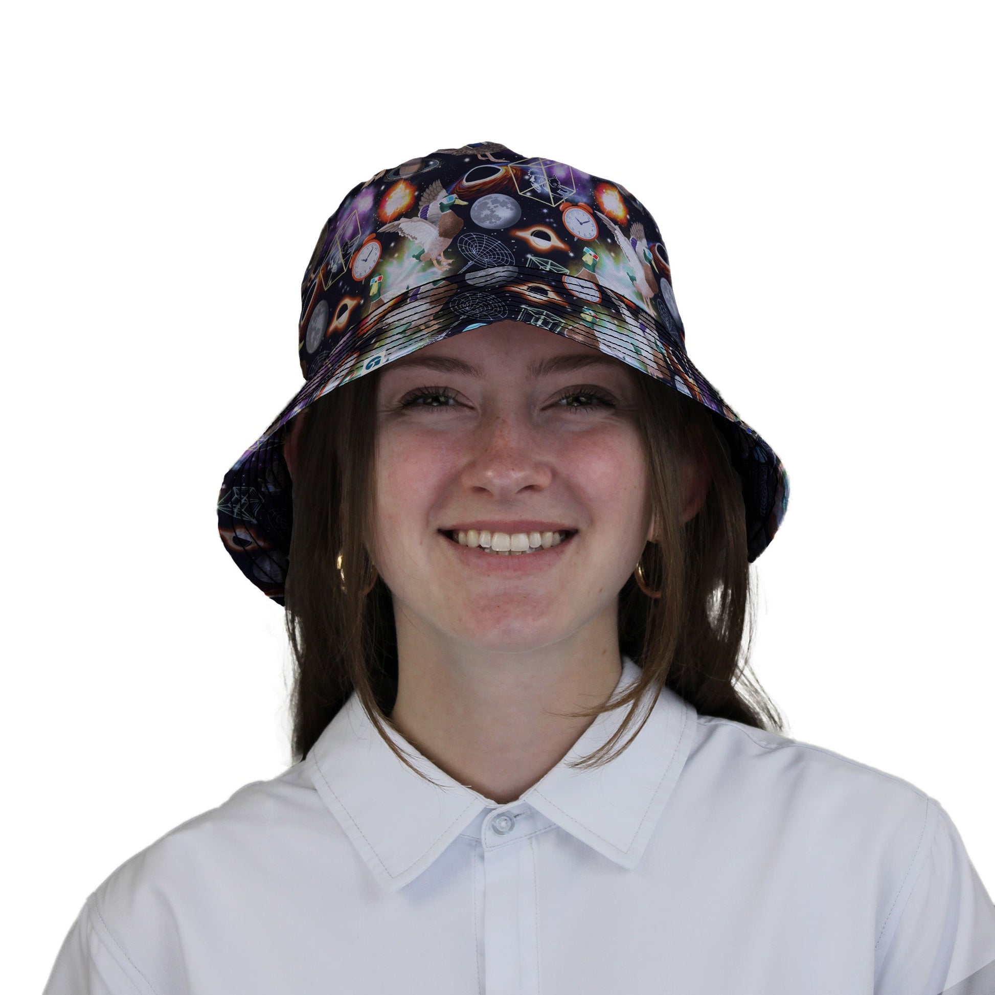 Quacktum Physics Bucket Hat Geek Nerd 0925 Animal Patterns Design by Julie Kitzes