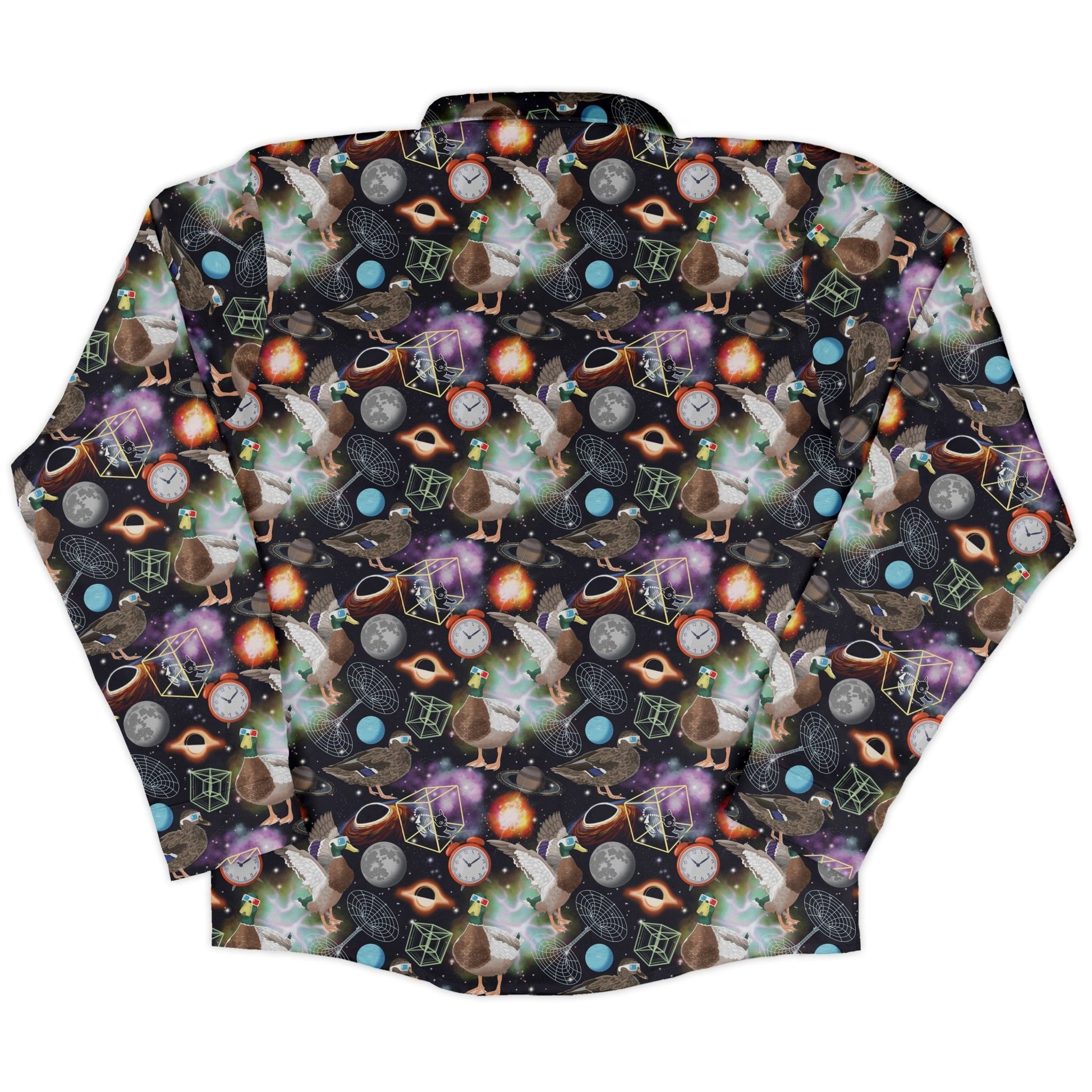 Quacktum Physics Long Sleeve Button Up Shirt Geek Nerd 0925 adult sizing All Adult Button Up Shirts