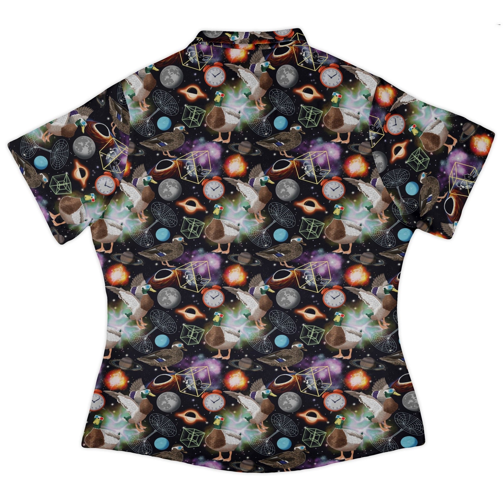 Quacktum Physics Curvy Button Up Shirt Geek Nerd 0925 All Adult Button Up Shirts Animal Patterns