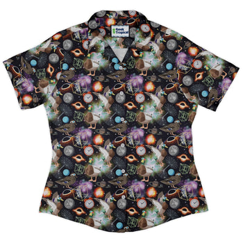 Quacktum Physics Curvy Button Up Shirt Geek Nerd 0925 All Adult Button Up Shirts Animal Patterns