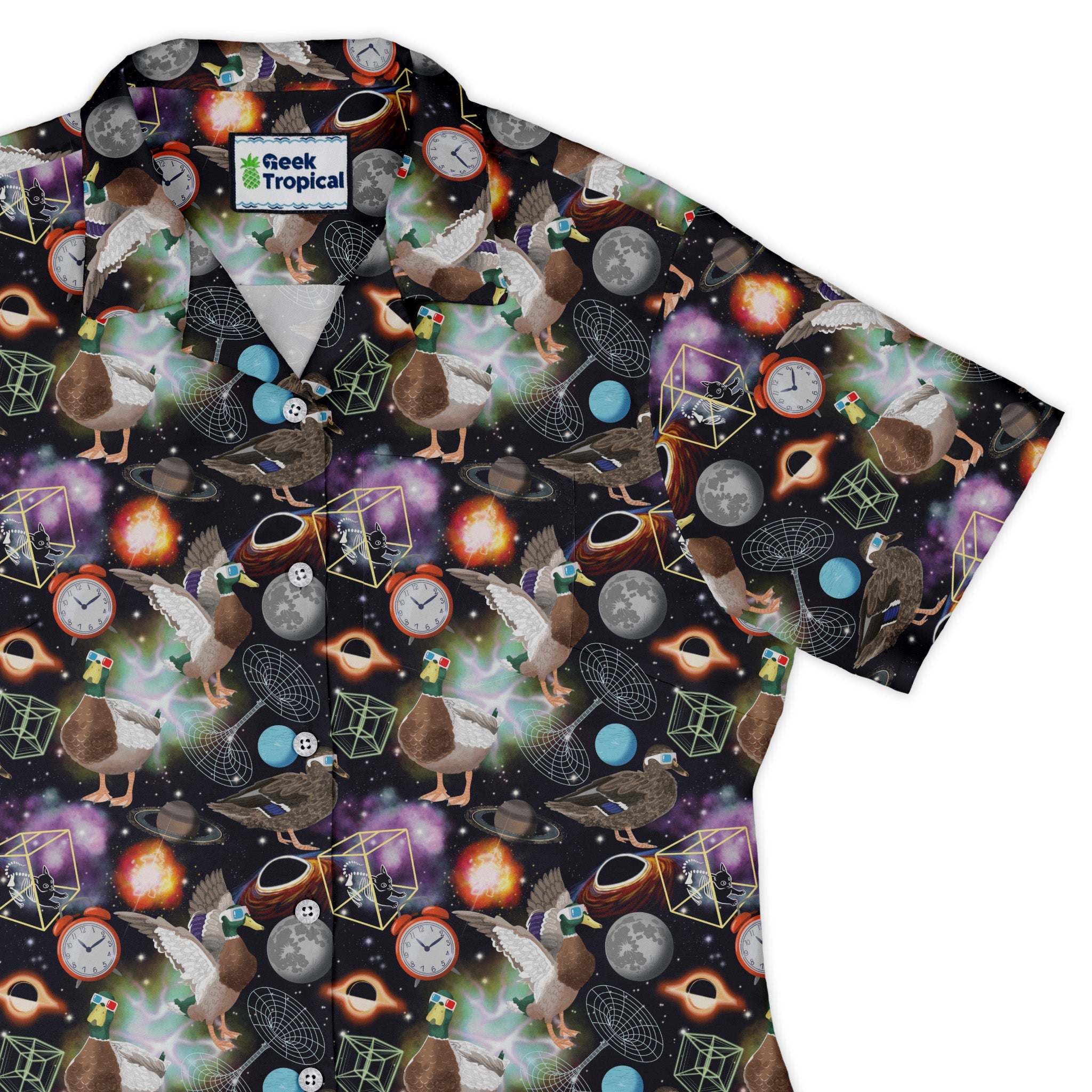 Quacktum Physics Curvy Button Up Shirt Geek Nerd 0925 All Adult Button Up Shirts Animal Patterns