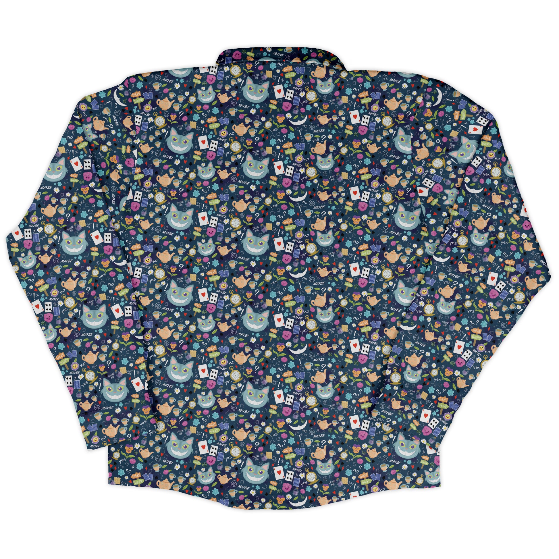 Rabbit Hole Wonderland Long Sleeve Button Up Shirt back