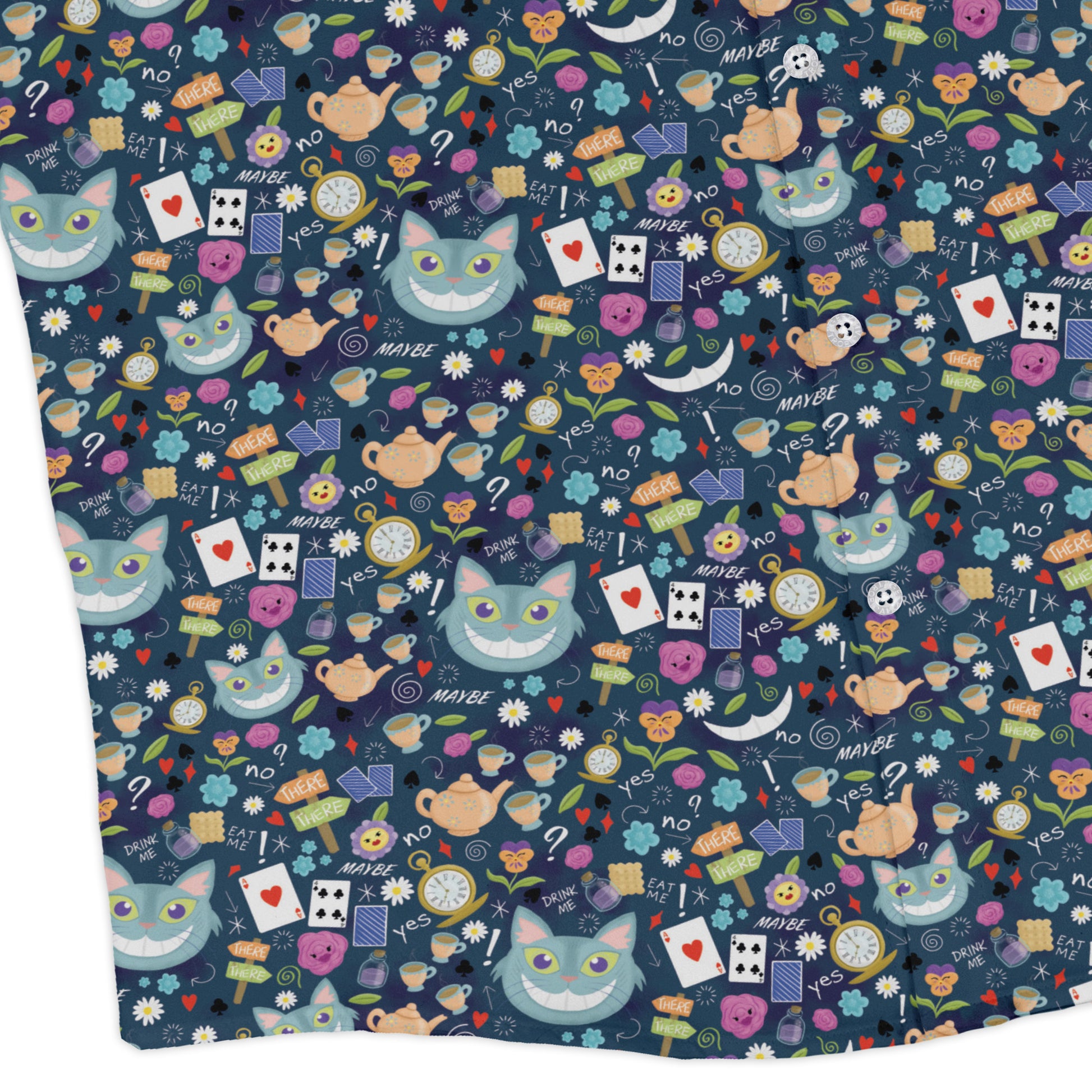 Rabbit Hole Wonderland Long Sleeve Button Up Shirt corner