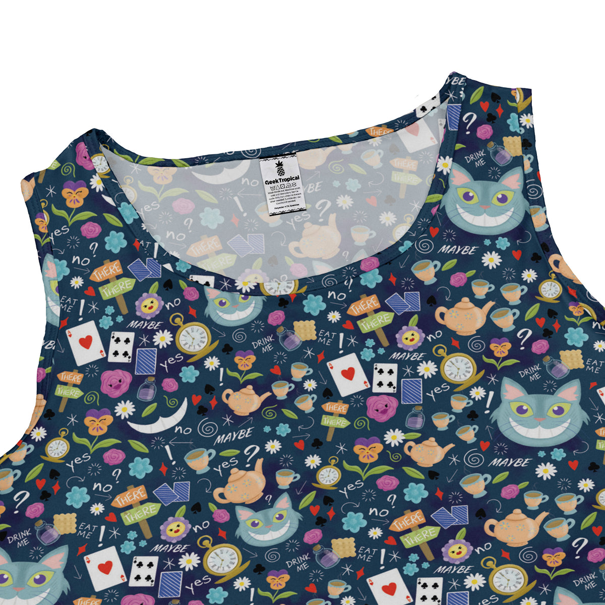 Rabbit Hole Wonderland Sleeveless Dress close front
