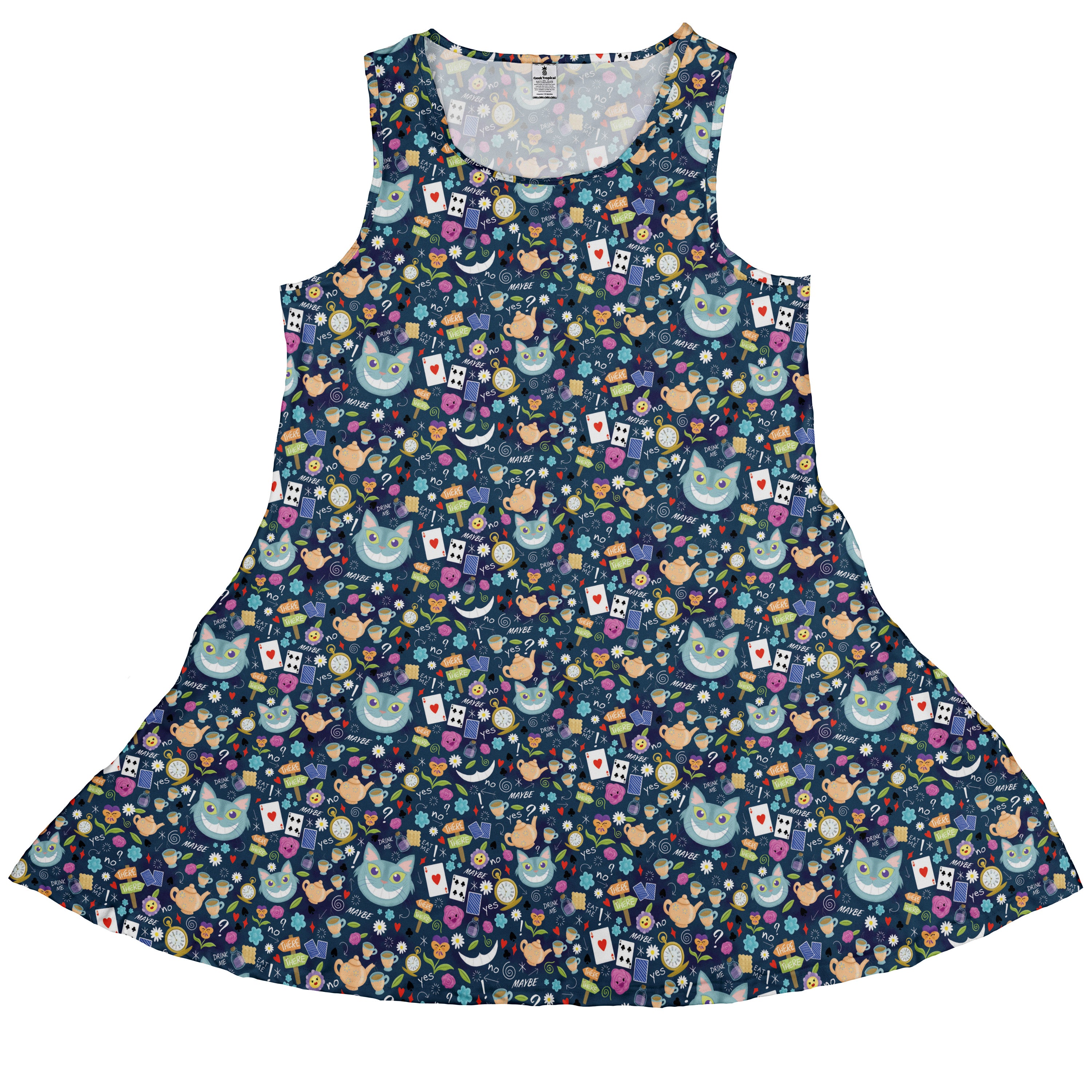 Rabbit Hole Wonderland Sleeveless Dress front