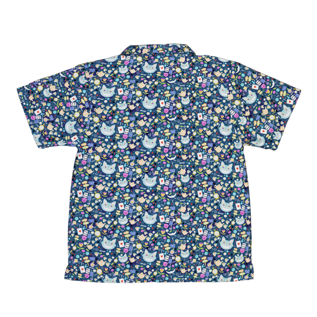 Rabbit Hole Wonderland Youth Hawaiian Shirt Back