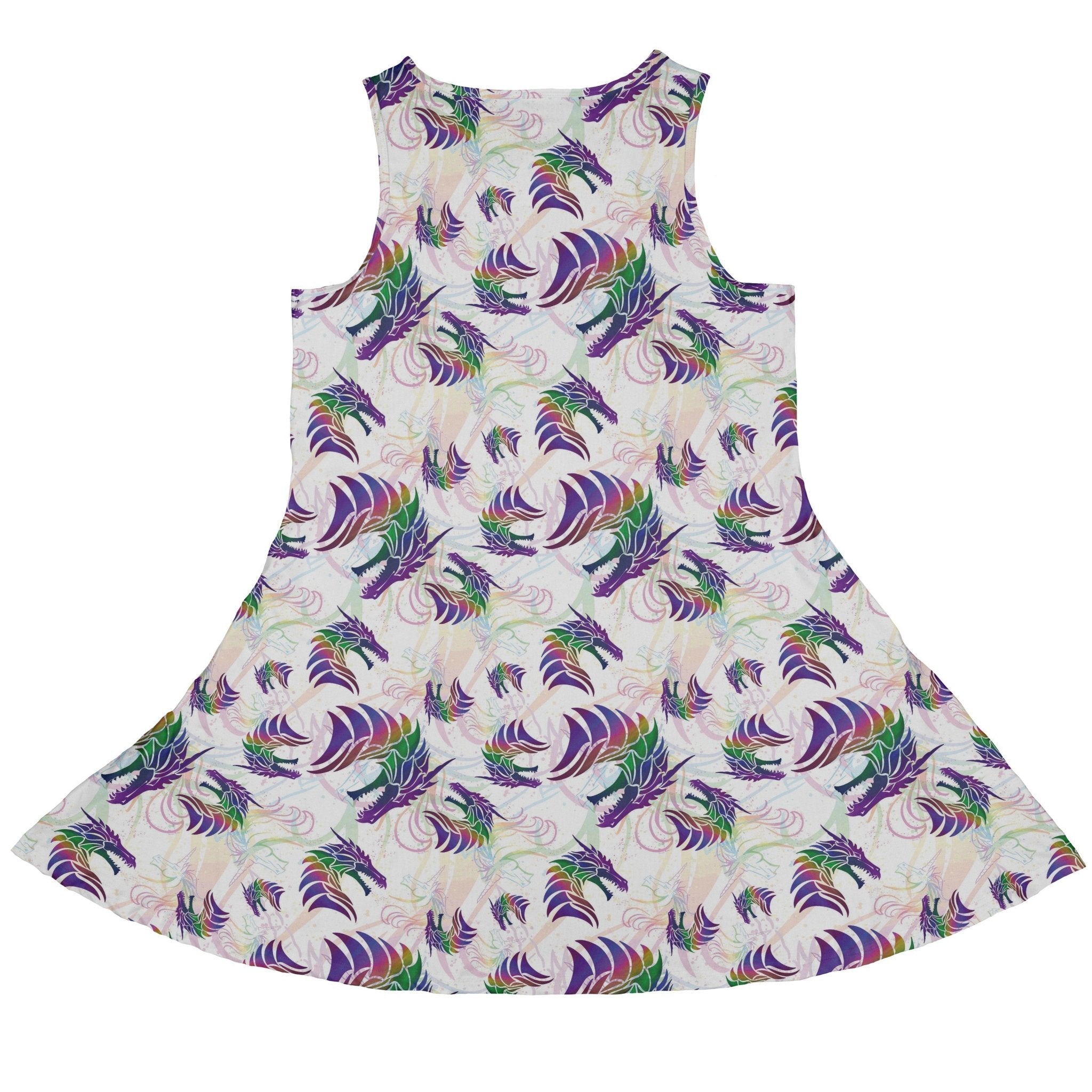 Rainbow Dragons And Unicorns Dress Geek Nerd Animal Patterns Designed by Rose Khan Fantasy Prints