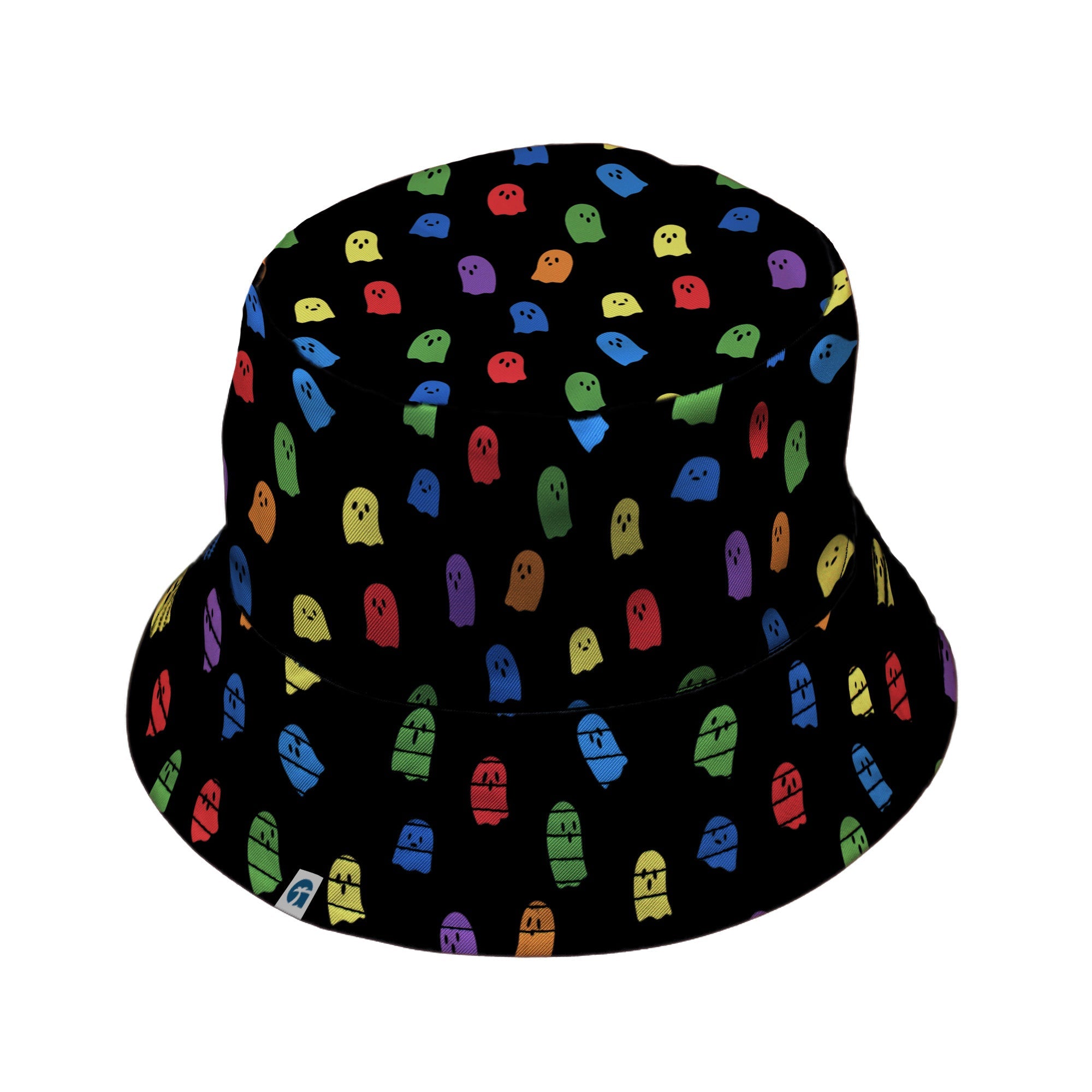 Rainbow Kawaii Ghosts Bucket Hat Geek Nerd 0925 Design by Tobe Fonseca Fantasy Prints