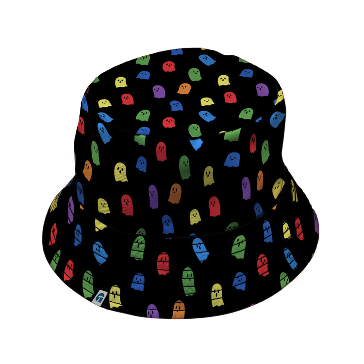 Rainbow Kawaii Ghosts Bucket Hat Geek Nerd 0925 Design by Tobe Fonseca Fantasy Prints