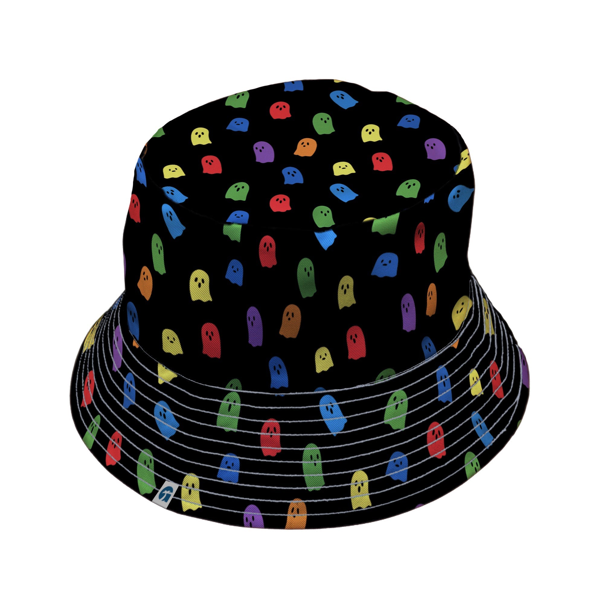 Rainbow Kawaii Ghosts Bucket Hat Geek Nerd 0925 Design by Tobe Fonseca Fantasy Prints