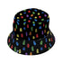 Rainbow Kawaii Ghosts Bucket Hat Geek Nerd 0925 Design by Tobe Fonseca Fantasy Prints