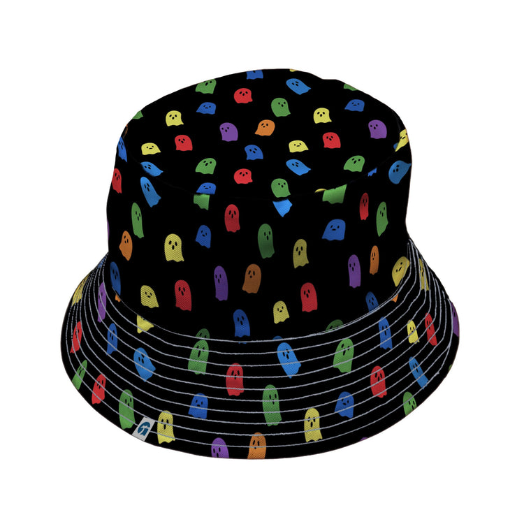 Rainbow Kawaii Ghosts Bucket Hat Geek Nerd 0925 Design by Tobe Fonseca Fantasy Prints