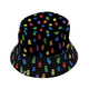 Rainbow Kawaii Ghosts Bucket Hat Geek Nerd 0925 Design by Tobe Fonseca Fantasy Prints