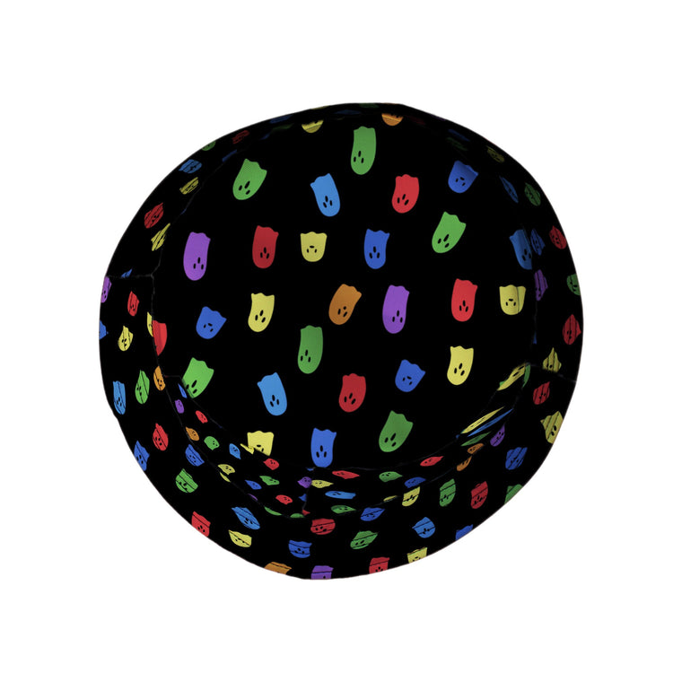 Rainbow Kawaii Ghosts Bucket Hat Geek Nerd 0925 Design by Tobe Fonseca Fantasy Prints