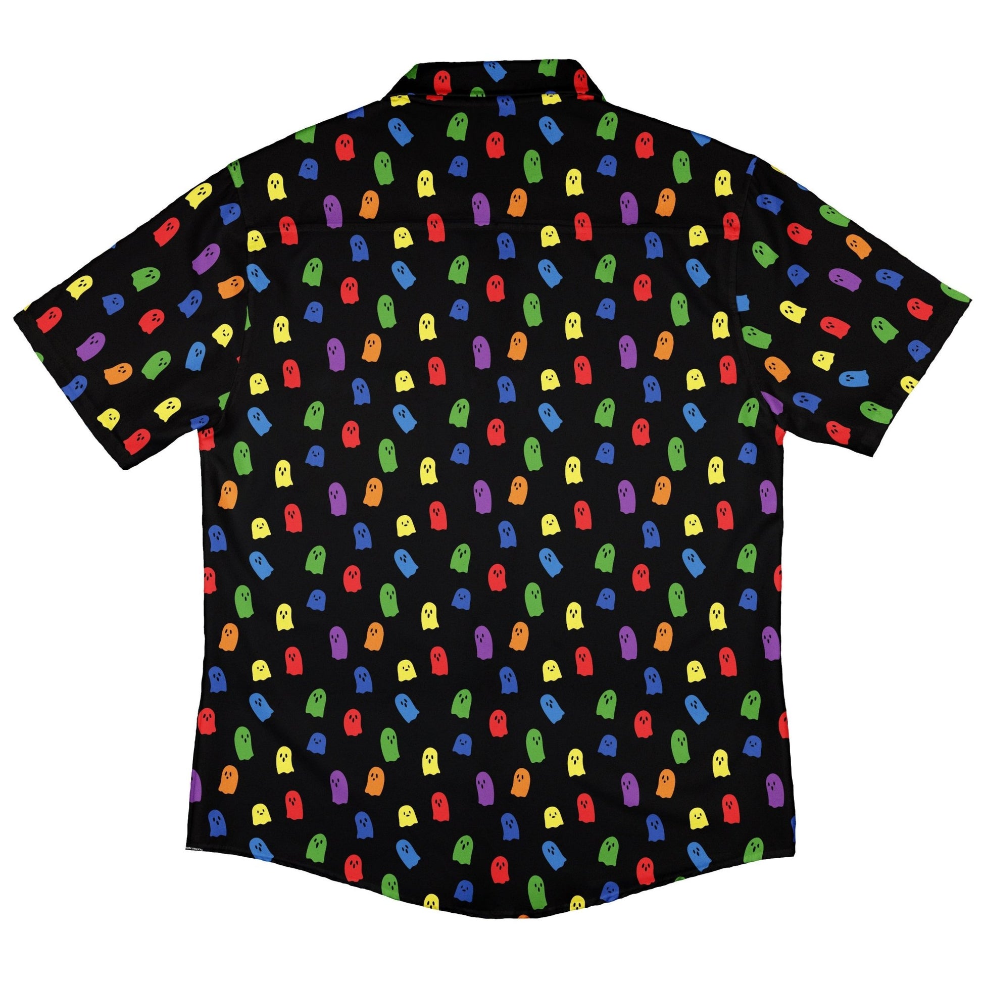 Rainbow Kawaii Ghosts Button Up Shirt Geek Nerd 0925 adult sizing All Adult Button Up Shirts