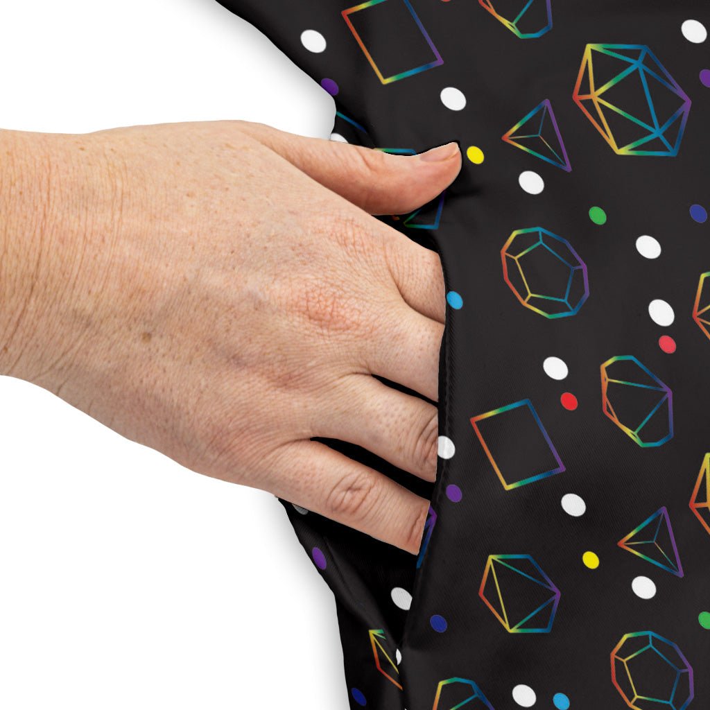 Rainbow LGBTQ+ Pride DND Dice Dress Geek Nerd Design by Heather Davenport dnd & rpg print Pride Patterns