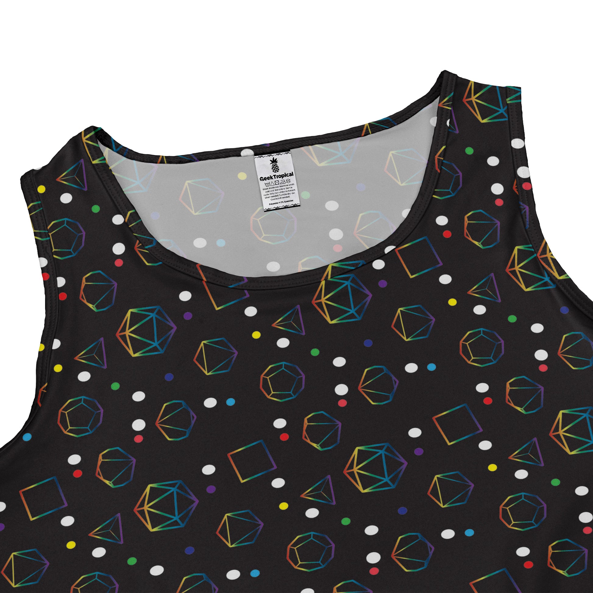 Rainbow LGBTQ+ Pride DND Dice Dress Geek Nerd Design by Heather Davenport dnd & rpg print Pride Patterns