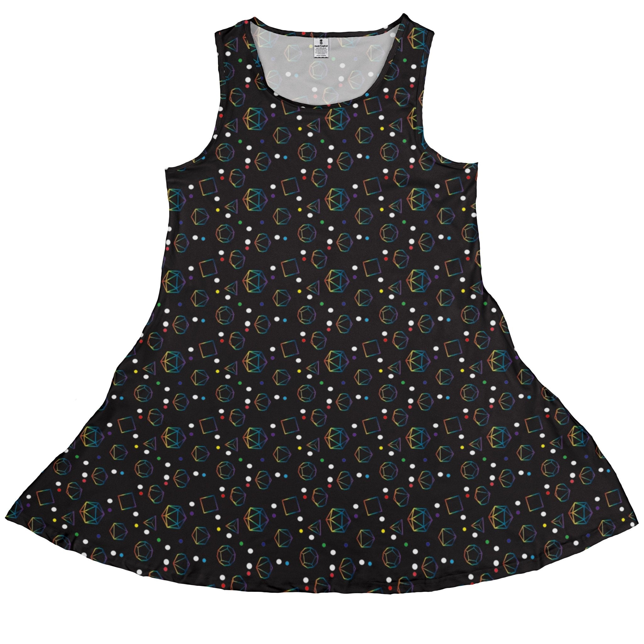 Rainbow LGBTQ+ Pride DND Dice Dress Geek Nerd Design by Heather Davenport dnd & rpg print Pride Patterns