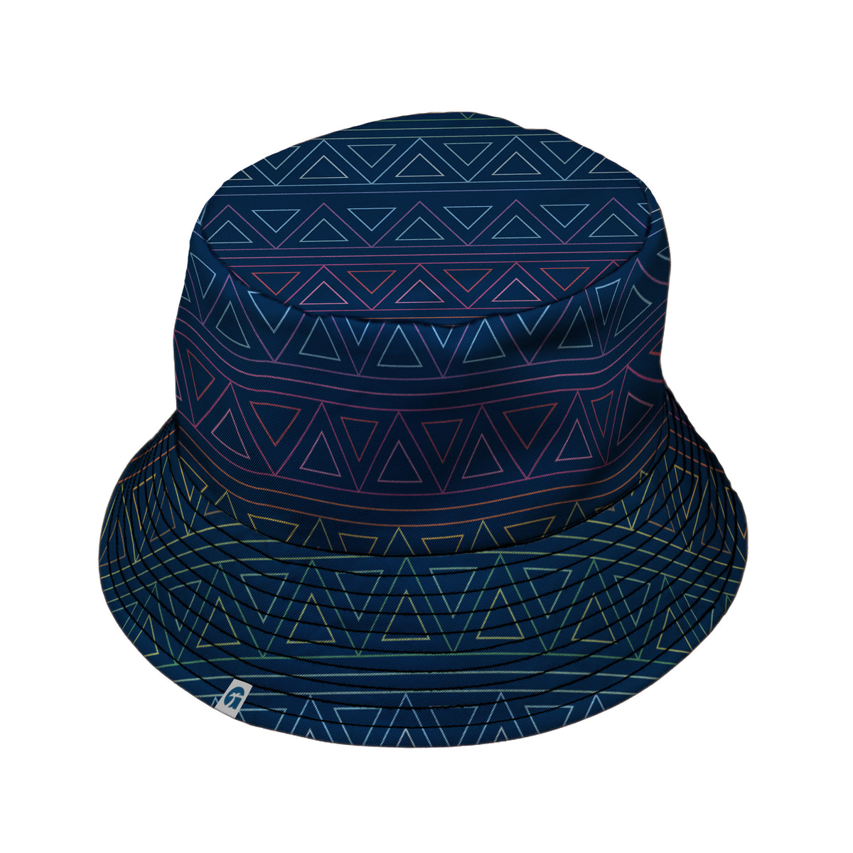 Rainbow Tribal Bucket Hat Black Stitching