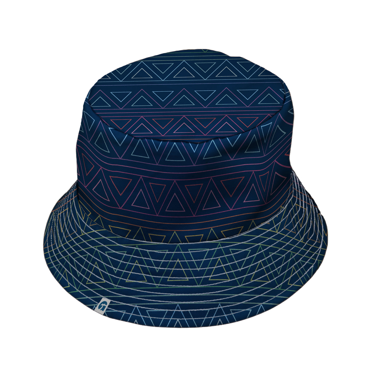 Rainbow Tribal Bucket Hat Gray Stitching