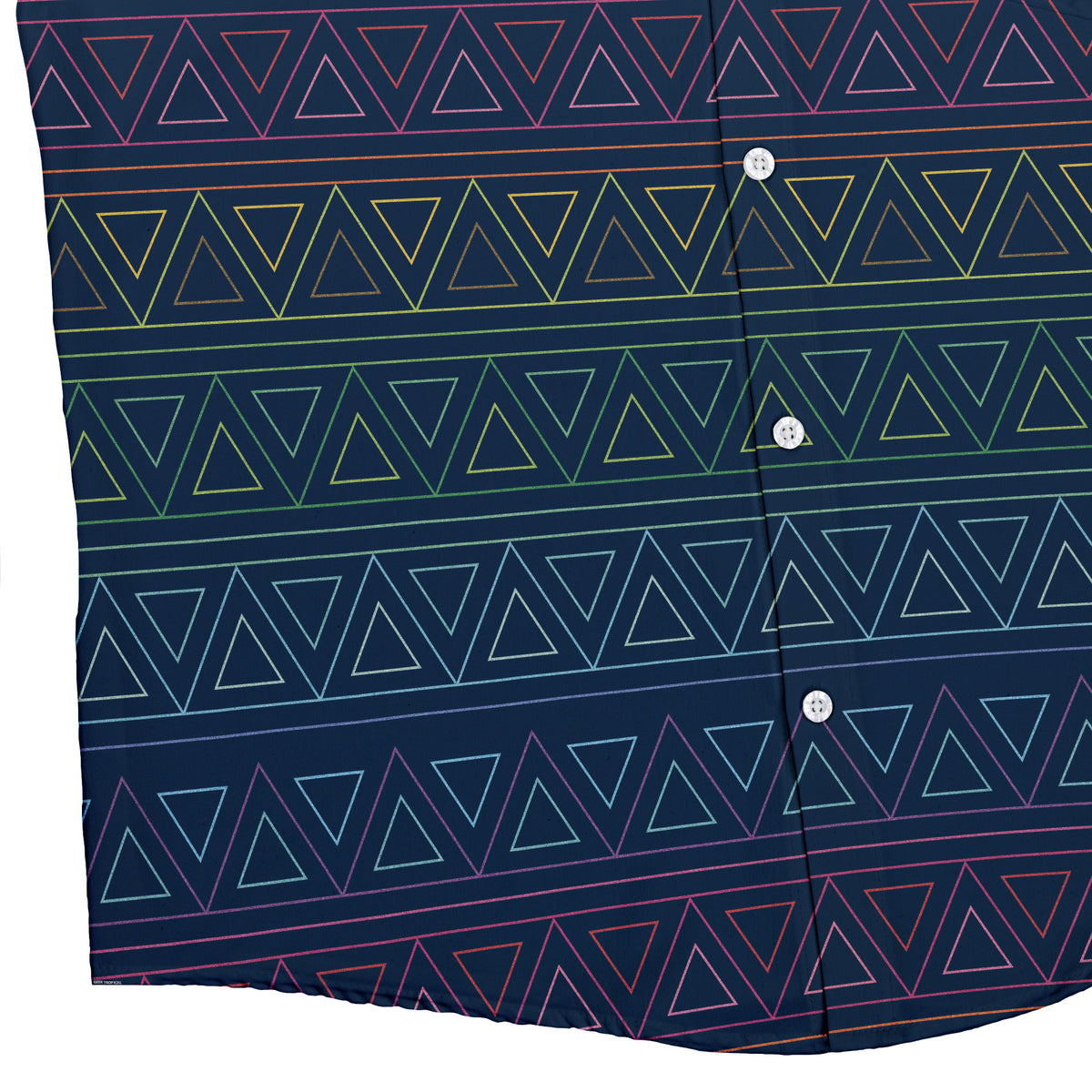 Rainbow Tribal Button Up Shirt Bottom Corner